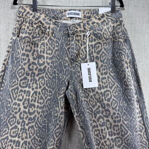 Disclosure Leopard-Print Baggy Wide Leg  Denim Jeans Y2K